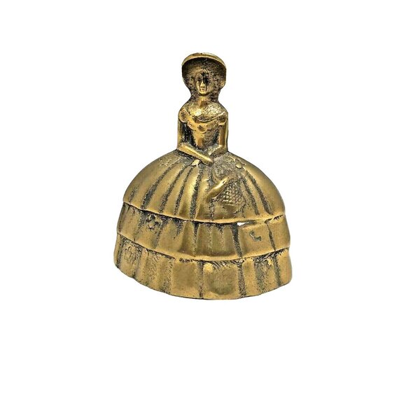 Crinoline Southern Belle Lady Brass Bell Hoop Skirt Bonnet Basket England Made - Picture 1 of 7